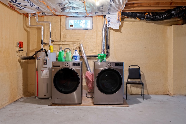 60 Arbutus Ln, East Stroudsburg, PA 18302 - washroom featuring water heater and washer and dryer