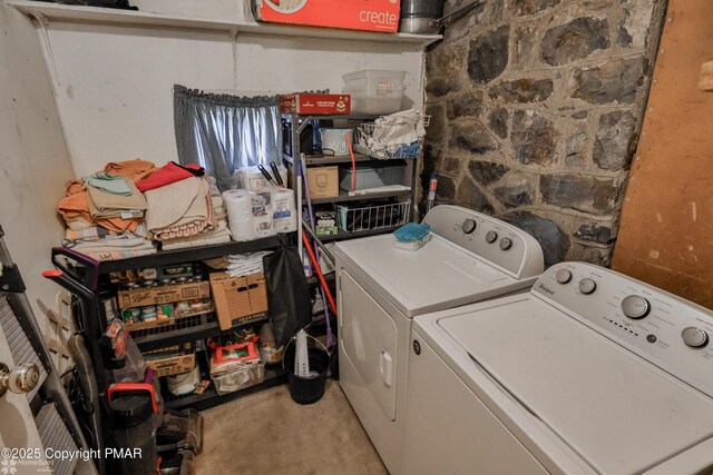 3310 Hazen Ave, Roseto, PA 18013 - washroom with laundry area and washer and dryer