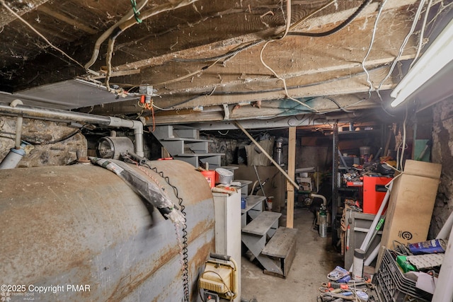 3310 Hazen Ave, Roseto, PA 18013 - unfinished below grade area with heating fuel