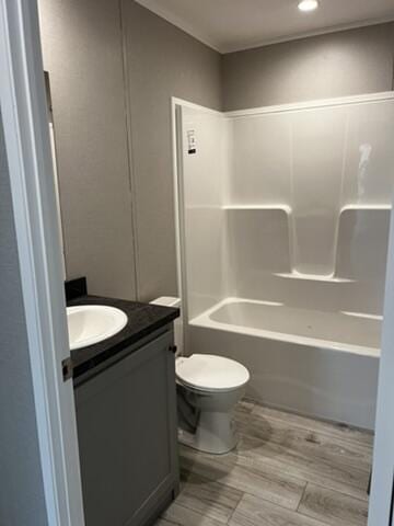 132 Spruce St, Greentown, PA 18426 - bathroom featuring vanity, toilet, and washtub / shower combination