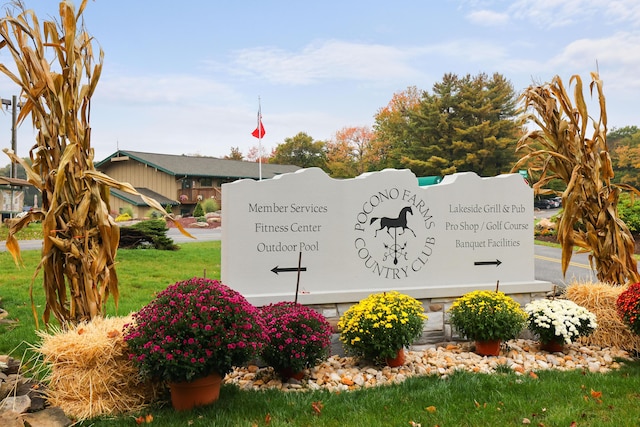 view of community sign