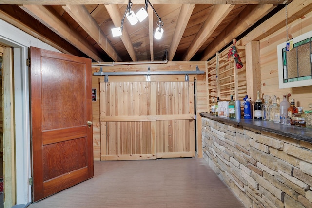 5245 Glenbrook Rd, Stroudsburg, PA 18360 - interior space featuring wood walls and wood ceiling
