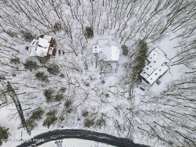 view of snowy aerial view