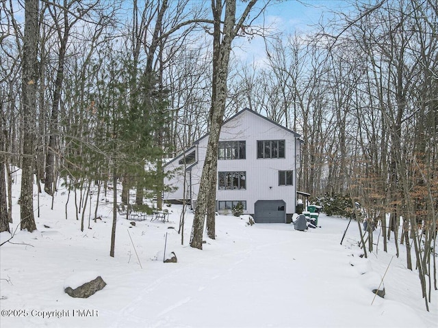 view of snowy exterior