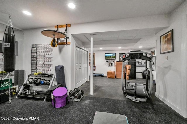 187 Eisenhart Blvd, Bangor, PA 18013 - exercise room featuring recessed lighting and baseboards