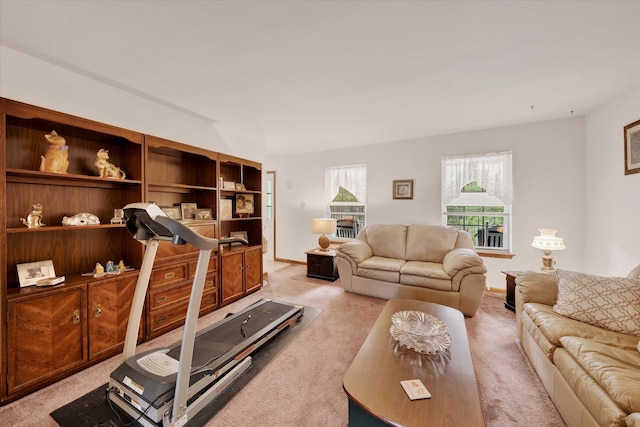 146 Bernadette Dr, Dingmans Ferry, PA 18328 - workout room featuring carpet and baseboards