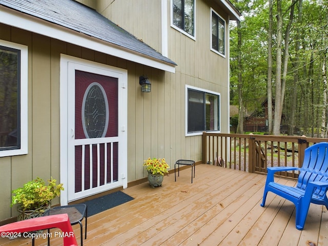 view of wooden deck