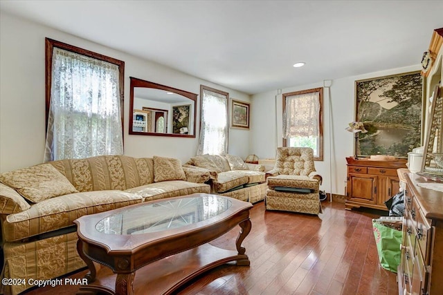 7714 Cherry Valley Rd, Delaware Water Gap, PA 18327 - living area featuring recessed lighting and dark wood-style flooring