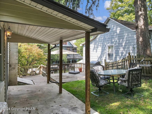 7714 Cherry Valley Rd, Delaware Water Gap, PA 18327 - view of patio / terrace with a wooden deck