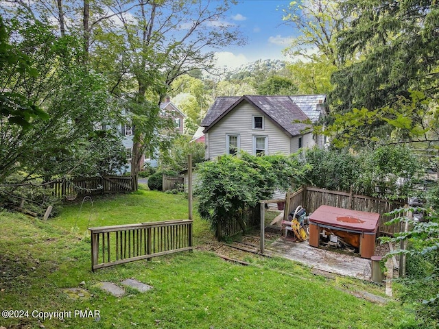 7714 Cherry Valley Rd, Delaware Water Gap, PA 18327 - view of yard with fence and a hot tub