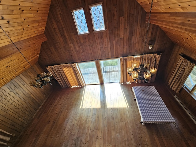 130 Michigana Dr, Pocono Lake, PA 18347 - bonus room with wooden walls, high vaulted ceiling, and hardwood / wood-style floors