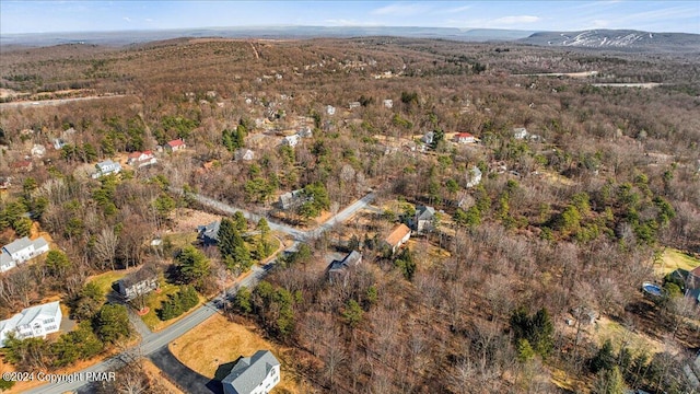 bird's eye view featuring a mountain view