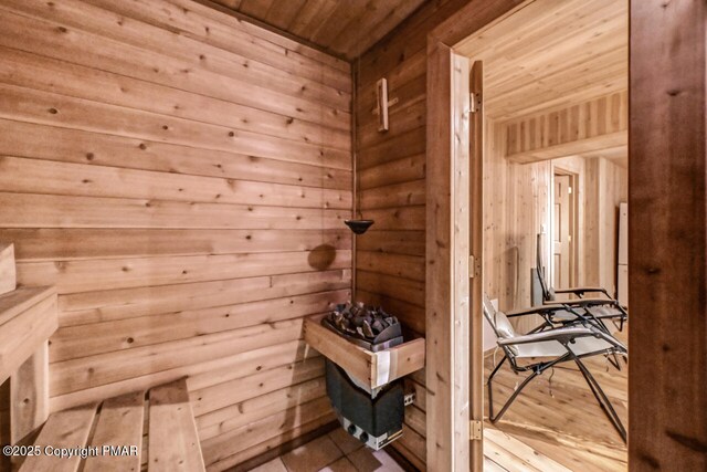 view of sauna / steam room featuring hardwood / wood-style flooring