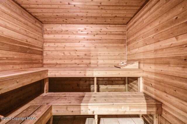 view of sauna