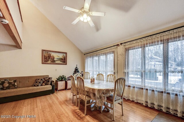 living room featuring light hardwood / wood-style flooring and vaulted ceiling