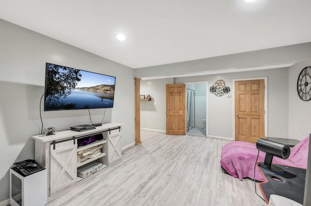 5117 Hounds Ear Rd, Tobyhanna, PA 18466 - living area with light wood-style flooring and recessed lighting