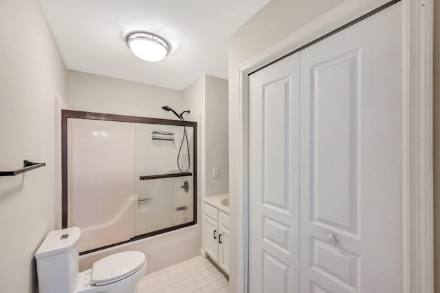 5117 Hounds Ear Rd, Tobyhanna, PA 18466 - full bath with combined bath / shower with glass door, tile patterned flooring, and vanity