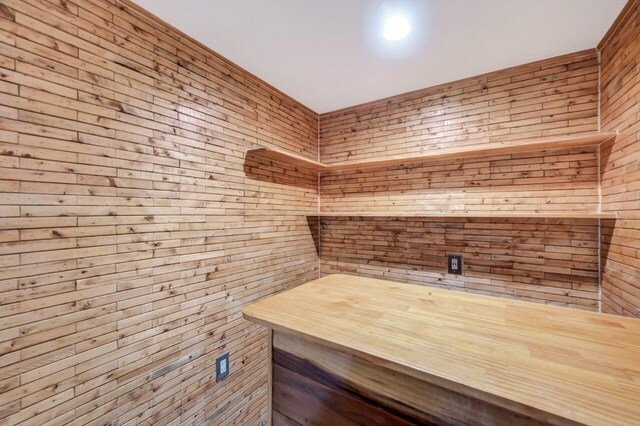 5117 Hounds Ear Rd, Tobyhanna, PA 18466 - miscellaneous room featuring wooden walls and a sauna / steam room
