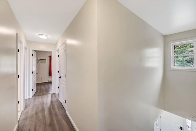 5117 Hounds Ear Rd, Tobyhanna, PA 18466 - corridor featuring wood finished floors and a wall mounted air conditioner
