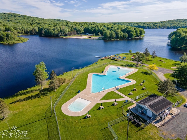 203 Wyomissing Dr, Pocono Lake, PA 18347 - aerial view of a large body of water, a forest, and a pool