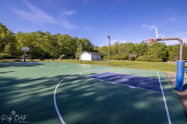 203 Wyomissing Dr, Pocono Lake, PA 18347 - view of sport court with community basketball court and a lawn