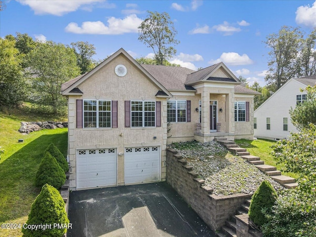 view of front of house with a garage