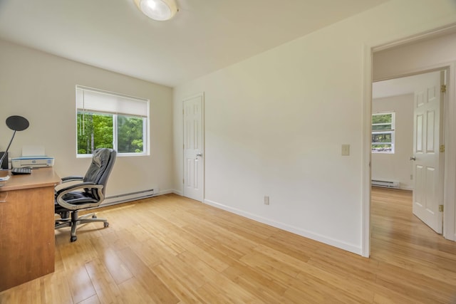 233 Vista Rd, Cresco, PA 18326 - office space featuring healthy amount of natural light, a baseboard radiator, and light wood-type flooring
