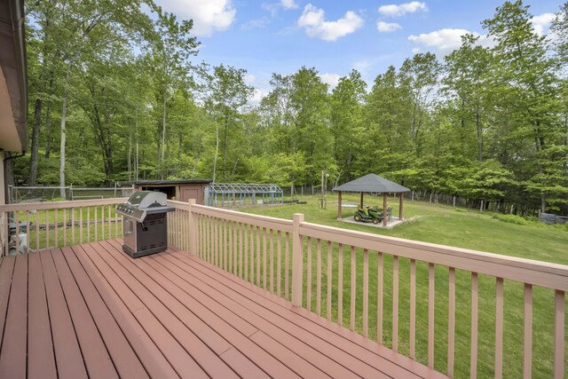 233 Vista Rd, Cresco, PA 18326 - deck featuring a gazebo and a grill