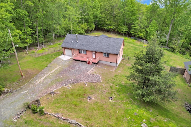 233 Vista Rd, Cresco, PA 18326 - view from above of property with a heavily wooded area