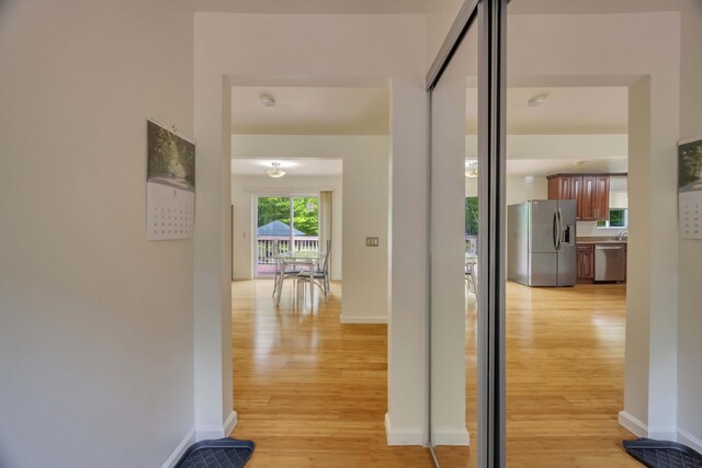 233 Vista Rd, Cresco, PA 18326 - hall featuring light wood-style flooring and baseboards