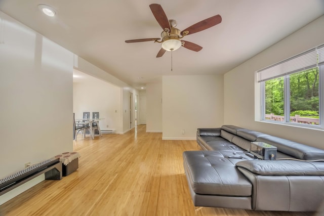233 Vista Rd, Cresco, PA 18326 - living area featuring ceiling fan and light wood finished floors