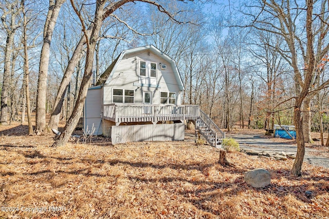 front of property with a deck