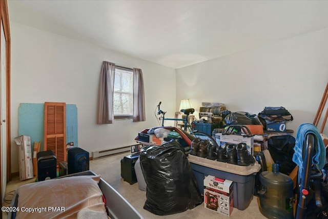 interior space featuring a baseboard radiator