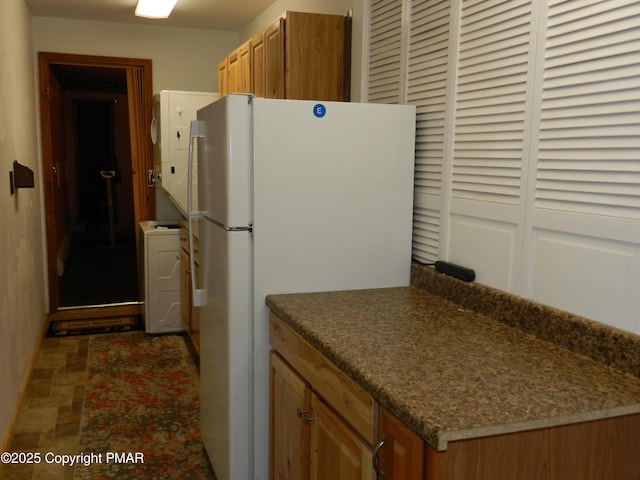 kitchen with white refrigerator