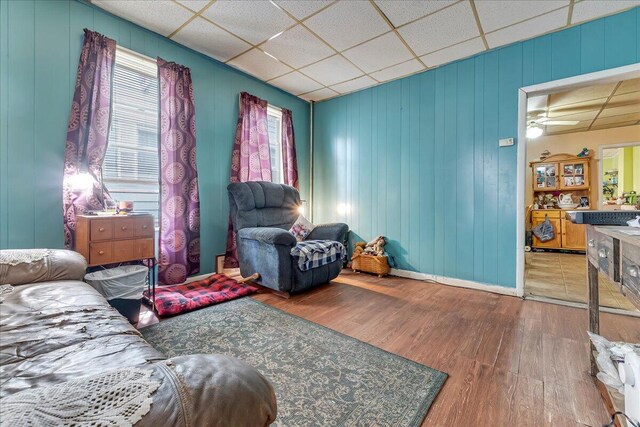 213 N St Fran Cabrini Ave, Scranton, PA 18504 - living room with wood finished floors and a paneled ceiling