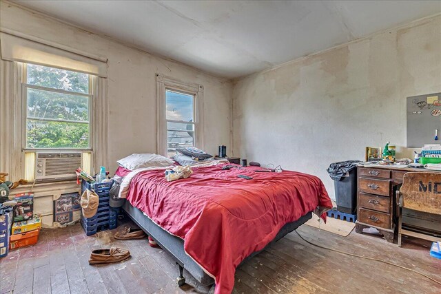 213 N St Fran Cabrini Ave, Scranton, PA 18504 - bedroom with cooling unit and hardwood / wood-style flooring