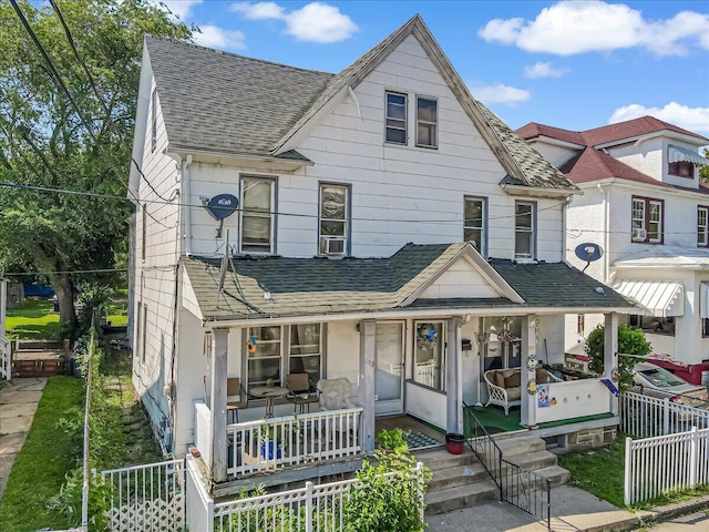 213 N St Fran Cabrini Ave, Scranton, PA 18504 - view of front of home featuring a shingled roof and covered porch