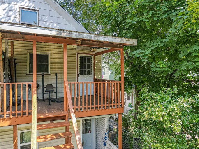213 N St Fran Cabrini Ave, Scranton, PA 18504 - view of wooden deck