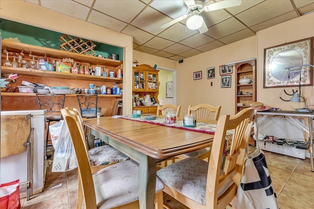 213 N St Fran Cabrini Ave, Scranton, PA 18504 - dining area featuring a paneled ceiling and ceiling fan