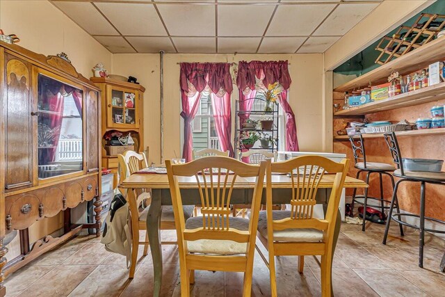 213 N St Fran Cabrini Ave, Scranton, PA 18504 - dining area featuring a paneled ceiling and light tile patterned floors