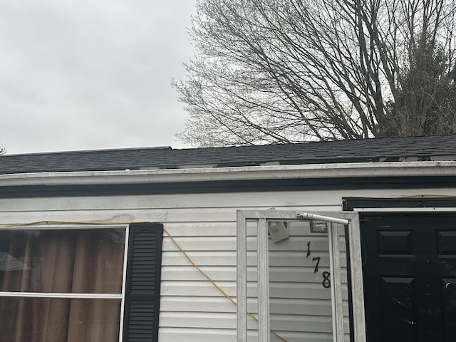 exterior view of a shingled roof