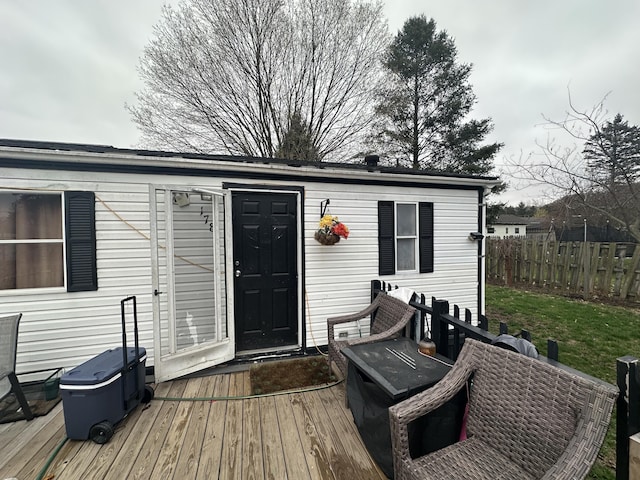 view of wooden deck