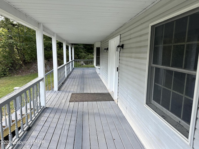 deck with a porch