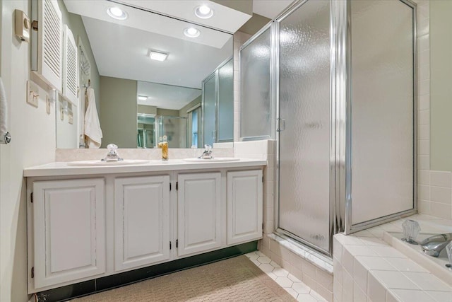 2181 Oak Hill Dr, Buck Hill Falls, PA 18323 - bathroom with a bath, a sink, and a stall shower