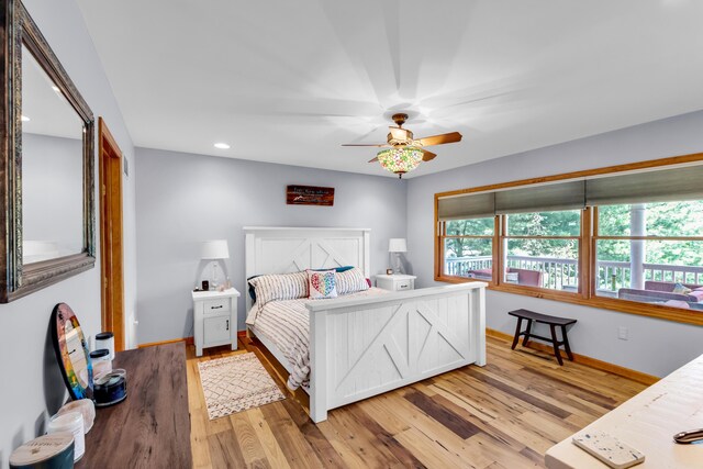 5194 S Hamilton S, Saylorsburg, PA 18353 - bedroom featuring light wood-style floors, recessed lighting, and a ceiling fan