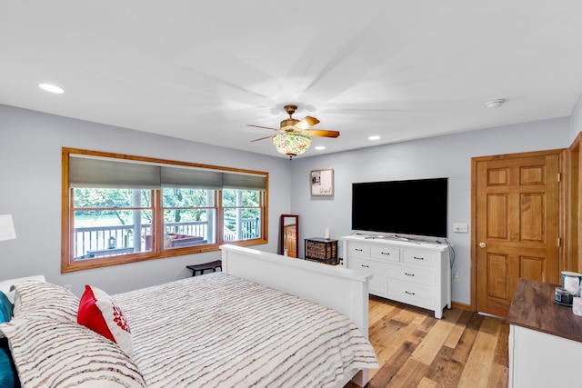 5194 S Hamilton S, Saylorsburg, PA 18353 - bedroom featuring light wood-style flooring, recessed lighting, and a ceiling fan