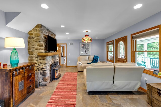 5194 S Hamilton S, Saylorsburg, PA 18353 - living room with light stone finish floors and recessed lighting