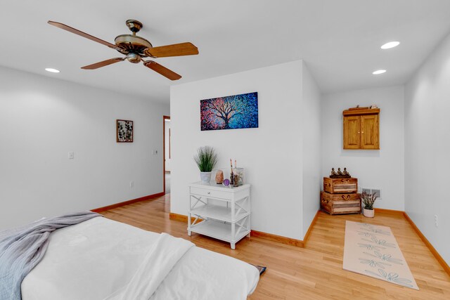 5194 S Hamilton S, Saylorsburg, PA 18353 - bedroom featuring recessed lighting, light wood finished floors, and ceiling fan