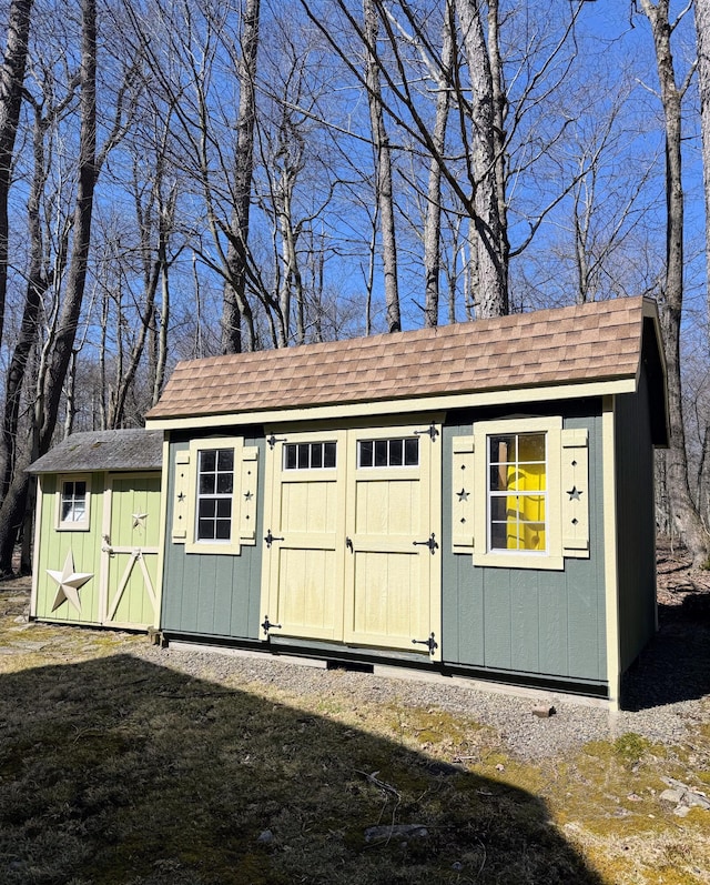 view of shed