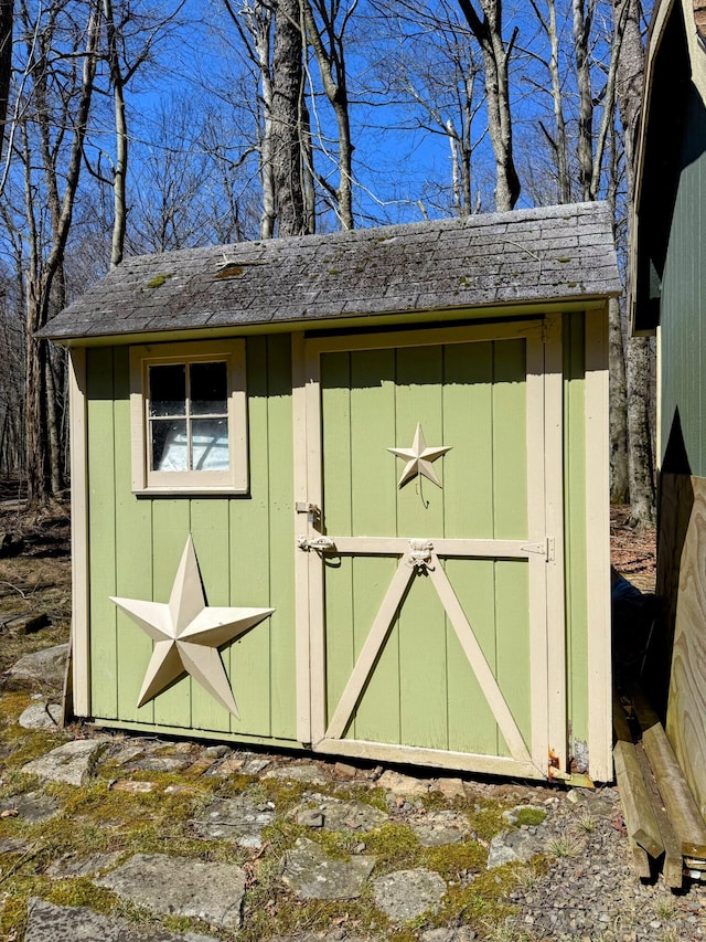 view of shed